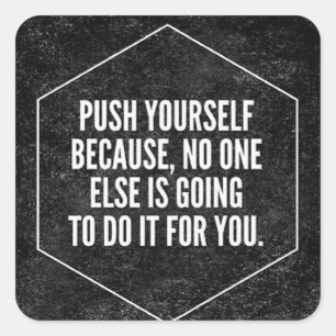 Sticker Carré Motivation Gym - Pousser - Inspiration
