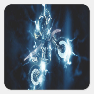 Sticker Carré Moto-cross