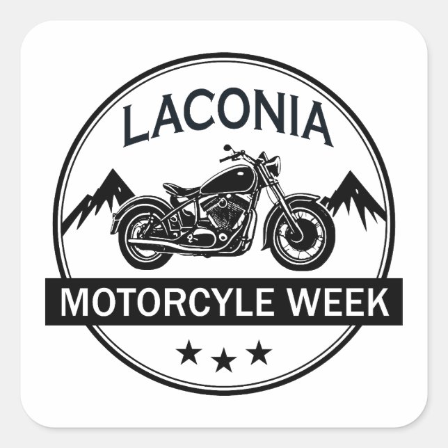Sticker Carré Moto de la semaine de la moto Laconia (Devant)