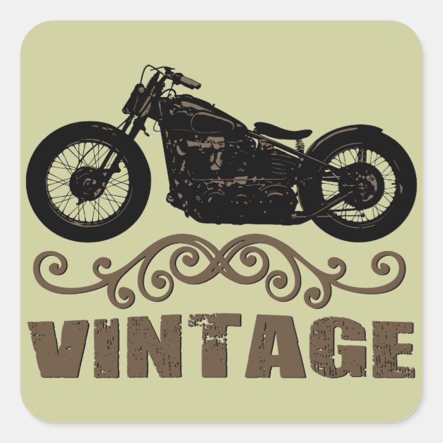 Sticker Carré Moto vintage (Devant)