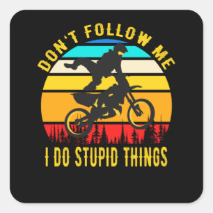 Sticker Carré Motocross drôle Motorcycle Dirt Bike