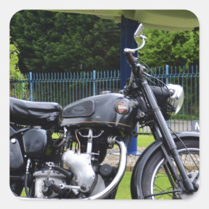Sticker Carré Motocyclette et Spitfire