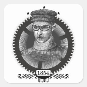 Sticker Carré Motoriste Steampunk
