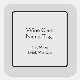 Sticker Carré Mots clés Nom WineGlass