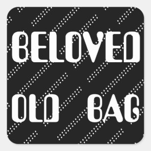 STICKER CARRÉ MOTS DE SAC ANCIEN TEXTE FUNNY