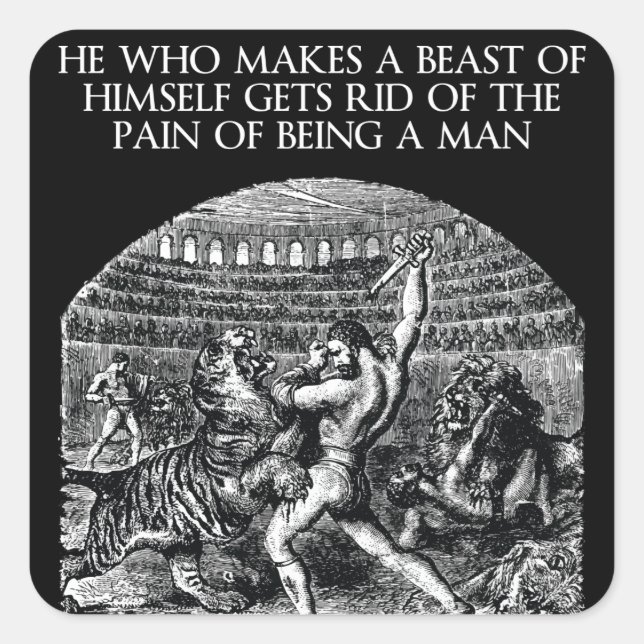 Sticker Carré Mots motivationnels - BEAST (Devant)