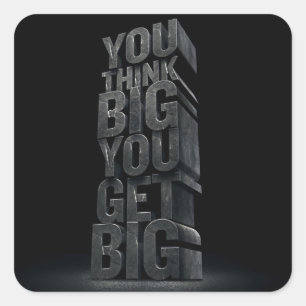Sticker Carré Mots Motivationnels - Pensez Gros, Obtenez Gros
