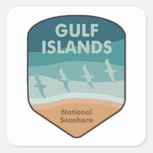 Sticker Carré Mouettes marines nationales des îles Gulf