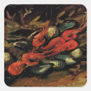 Sticker Carré Moules et crevettes par Vincent van Gogh