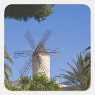 Sticker Carré Moulin à vent, Palma, Mallorca, Espagne