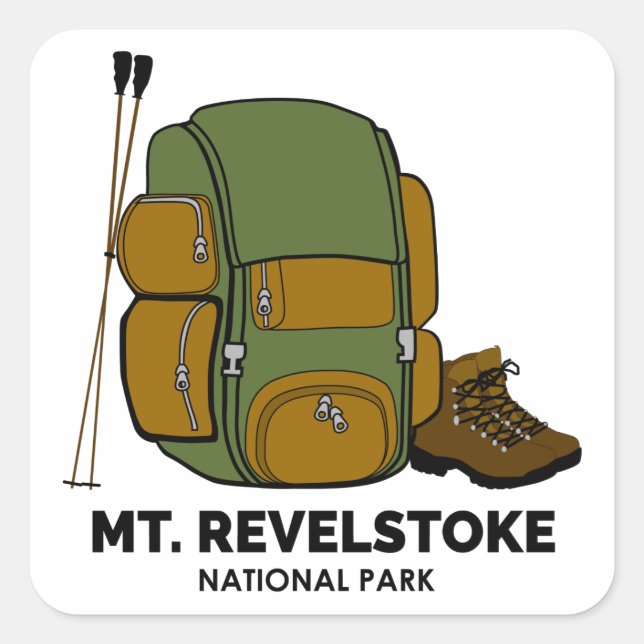 Sticker Carré Mount Revelstoke National Park Backpack (Devant)