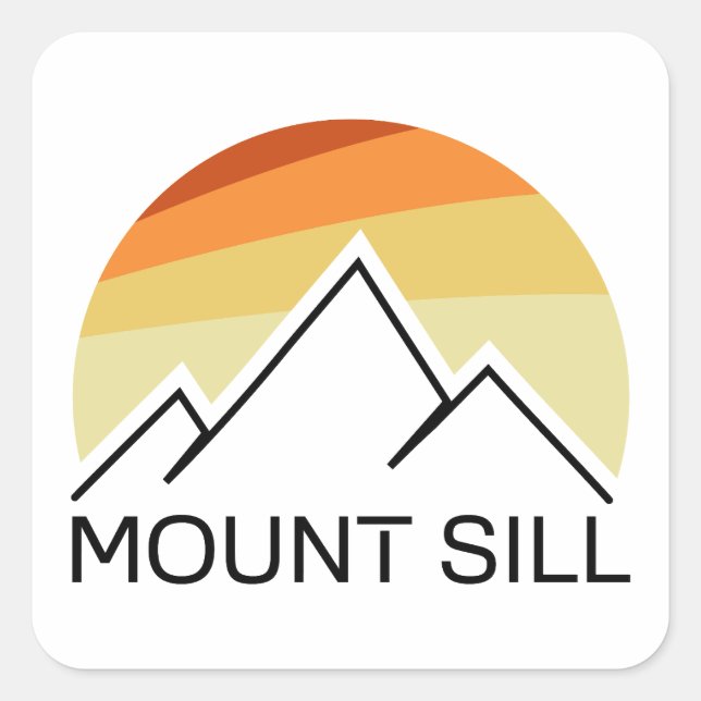 Sticker Carré Mount Sill California Retro (Devant)