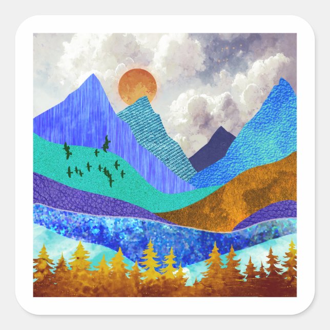 Sticker Carré Mountain Vista (Devant)