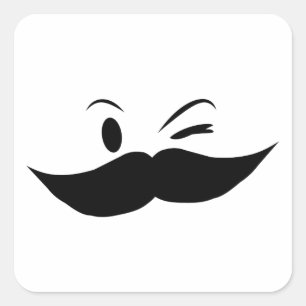Sticker Carré Moustache Kinky
