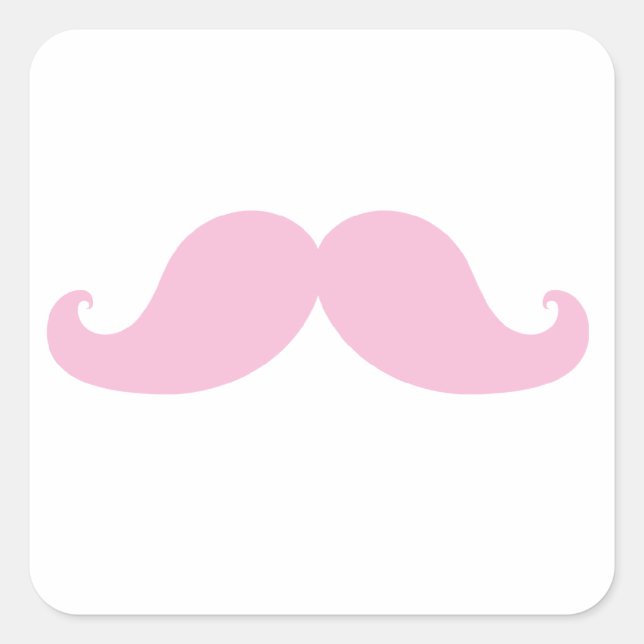 Sticker Carré Moustache rose (Devant)