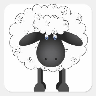 Sticker Carré Moutons