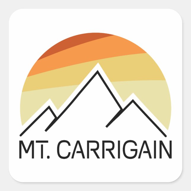 Sticker Carré Mt. Carrigain New Hampshire Retro (Devant)