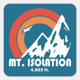Sticker Carré Mt. Isolation New Hampshire Sun Eagle