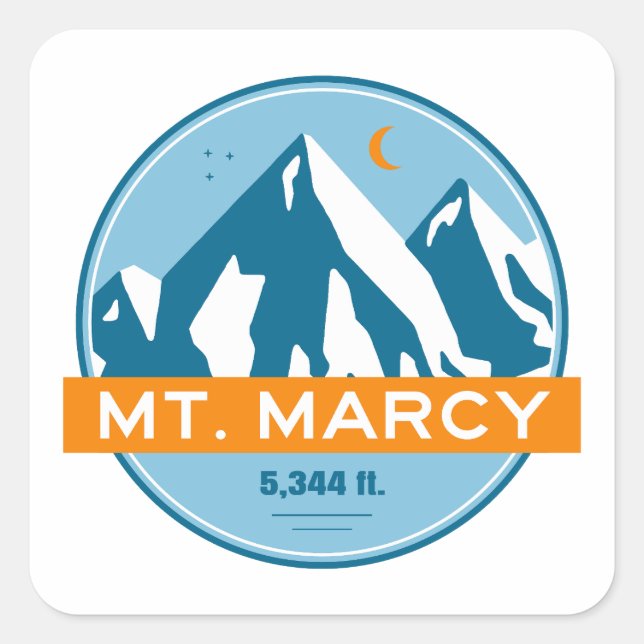 Sticker Carré Mt. Marcy New York Stars Moon (Devant)