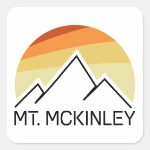 Sticker Carré Mt. McKinley Alaska Retro