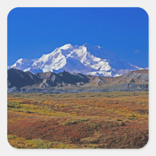 Sticker Carré Mt . McKinley Parc national de Denali, Alaska.