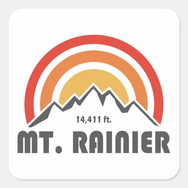 Sticker Carré Mt. Rainier (Devant)