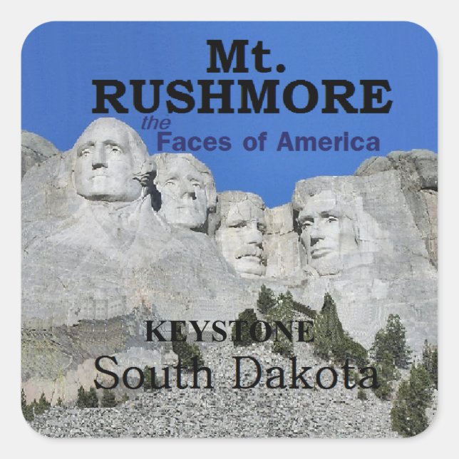 Sticker Carré Mt. Rushmore (Devant)