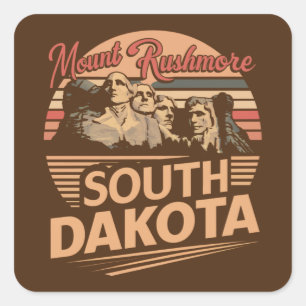 Sticker Carré Mt. Rushmore Dakota du Sud