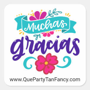 Sticker Carré Muchas Gracias, espagnol personnalisé