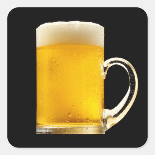 Sticker Carré Mug de bière