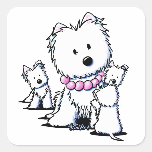 Sticker Carré Muggers Maman & Pups (Devant)