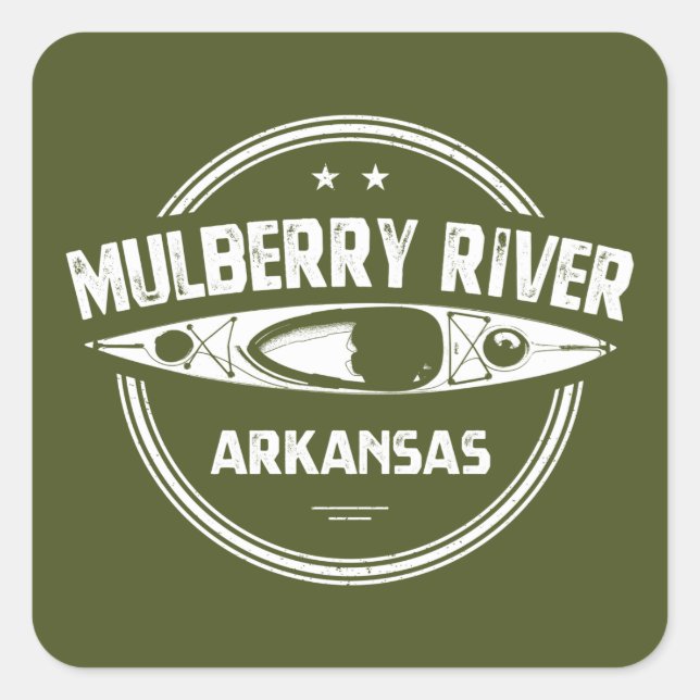 Sticker Carré Mulberry River, Arkansas (Devant)