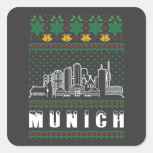 Sticker Carré Munich Allemagne Vilain Noël
