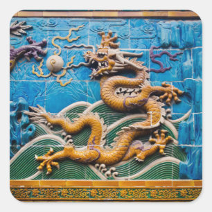 Sticker Carré Mur de dragon