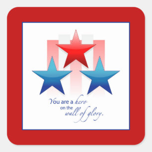 Sticker Carré Mur de gloire de héros patriotique, armée Merci