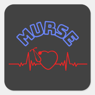 Sticker Carré Murse Man Infirmière hommes infirmière infirmière 