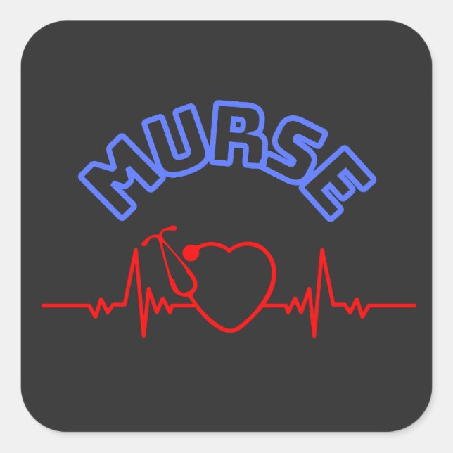 Sticker Carré Murse Man Infirmière hommes infirmière infirmière  (Devant)