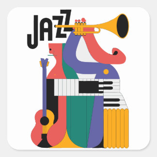 Sticker Carré music instruments design