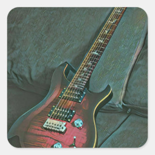 Sticker Carré musicien guitare amoureux cadeau