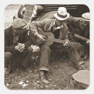 Sticker Carré Musiciens de rue, Maynardville, Tennessee, 1935
