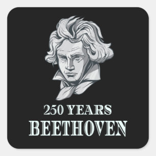Sticker Carré Musique - 250 Ans De Ludwig van Beethoven