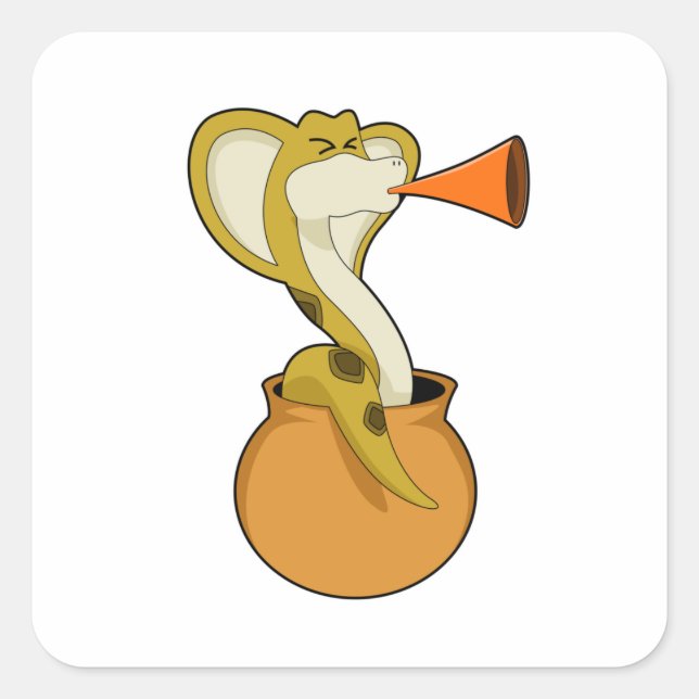 Sticker Carré Musique de Trumpet Snake (Devant)