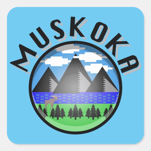 Sticker Carré Muskoka Design (Version 2) - Serviette de plage (Devant)