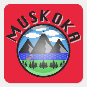 Sticker Carré Muskoka Design (Version 2) - Serviette de plage