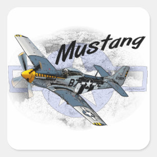 Sticker Carré Mustang P51