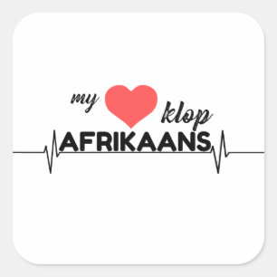 Sticker Carré My hart klop Afrikaans
