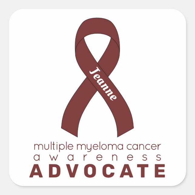 Sticker Carré Myélome multiple Cancer Advocate Blanc (Devant)