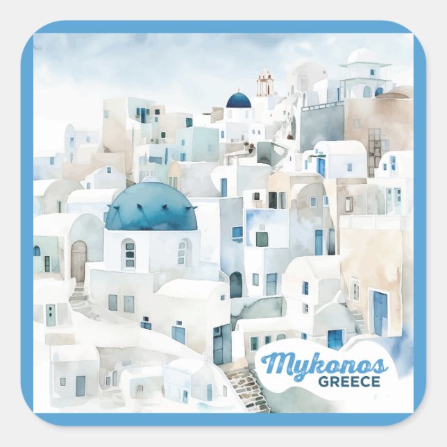 Sticker Carré Mykonos Grèce (Devant)