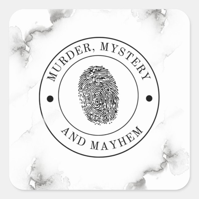 Sticker Carré Mystère du meurtre et Mayhem (Devant)