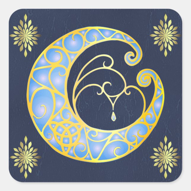 Sticker Carré Mystical Celtic Moon (Devant)